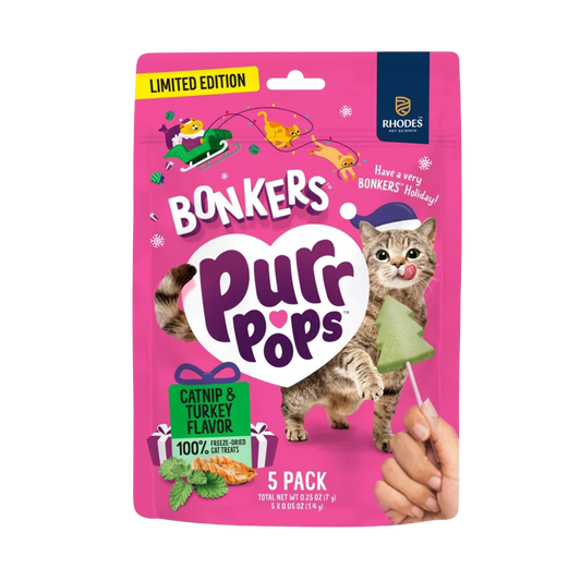 Bonkers Purrpops Holiday Pavo & Catnip- 5pk
