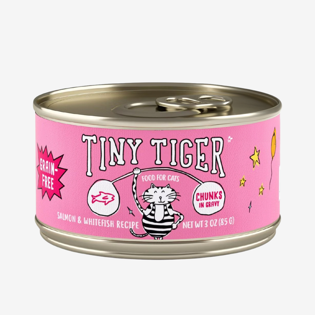 Tiny Tiger Chunks in EXTRA Gravy - Salmón y Pescado Blanco