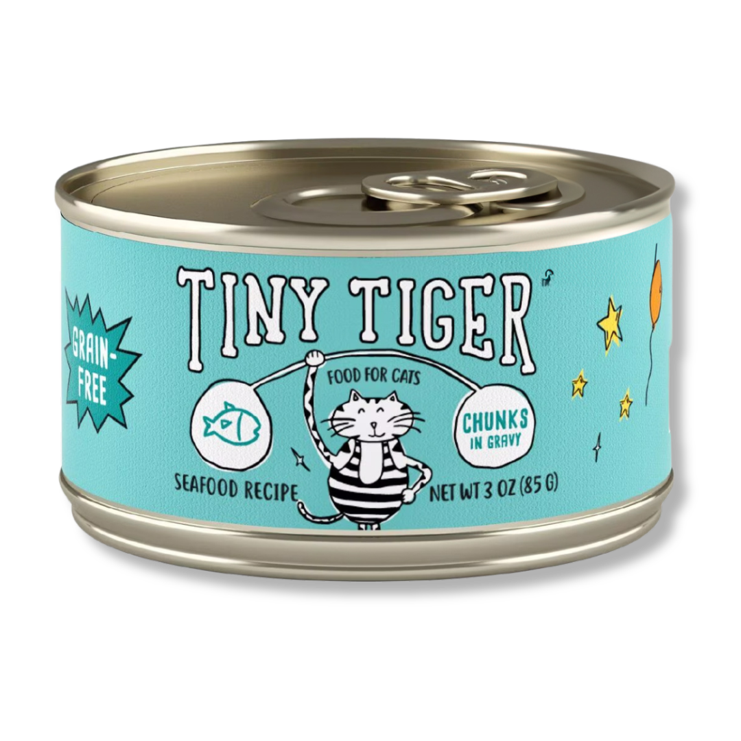Tiny Tiger Chunks in EXTRA Gravy - Seafood