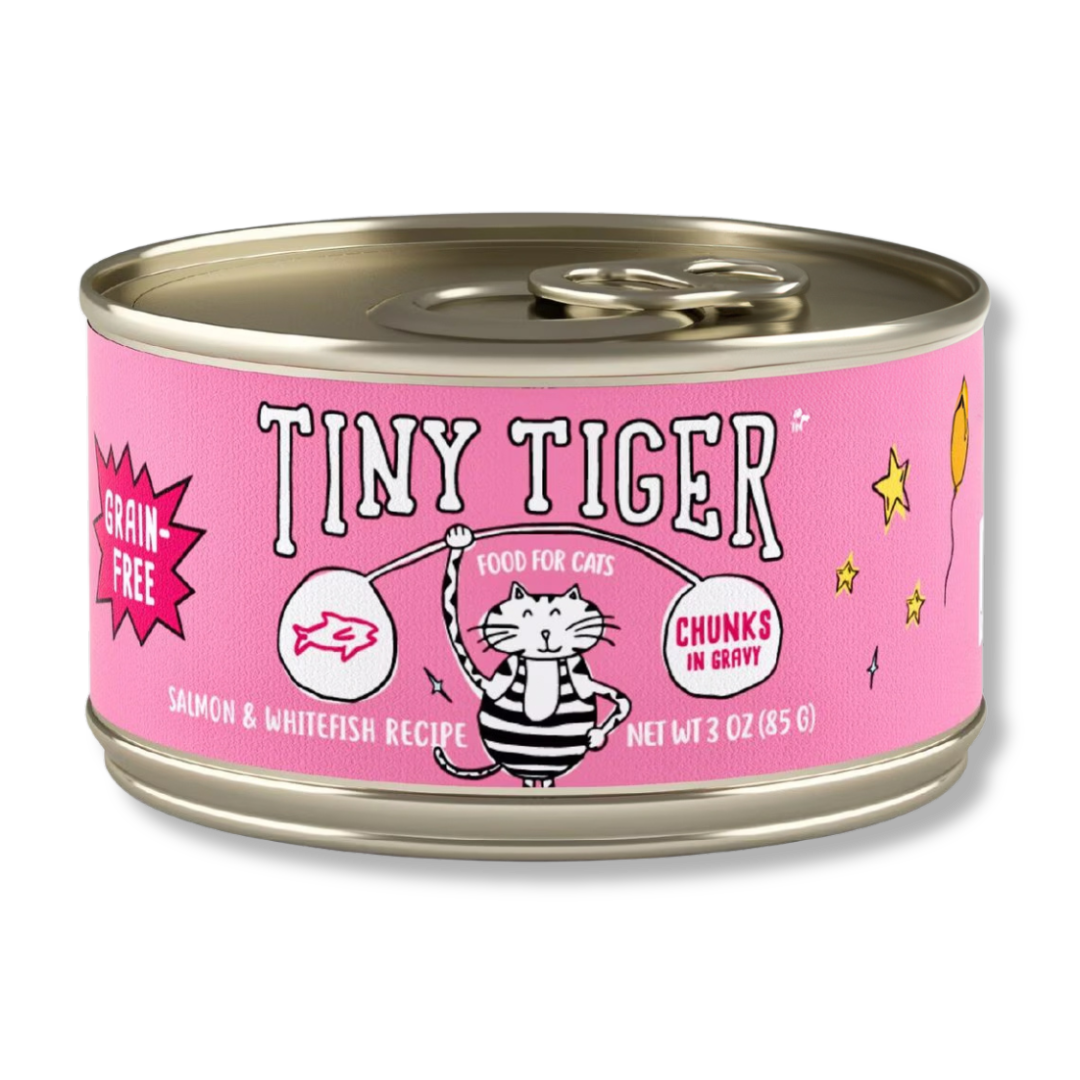 Tiny Tiger Chunks in EXTRA Gravy - Salmón y Pescado Blanco